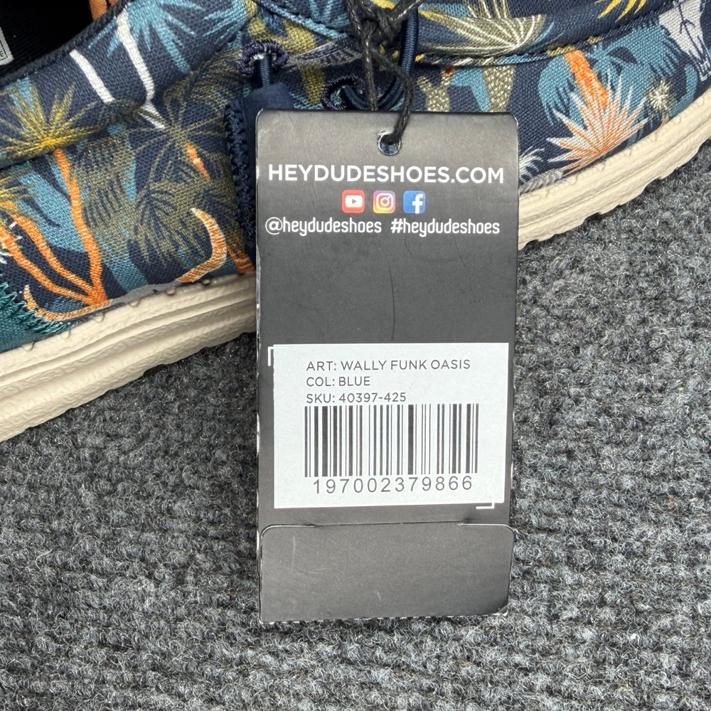 Hey Dude Wally Funk Oasis Shoes Mens 11 Blue Comfort Lightweight Slip On Sneaker - Picture 15 of 15